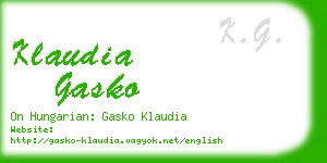 klaudia gasko business card